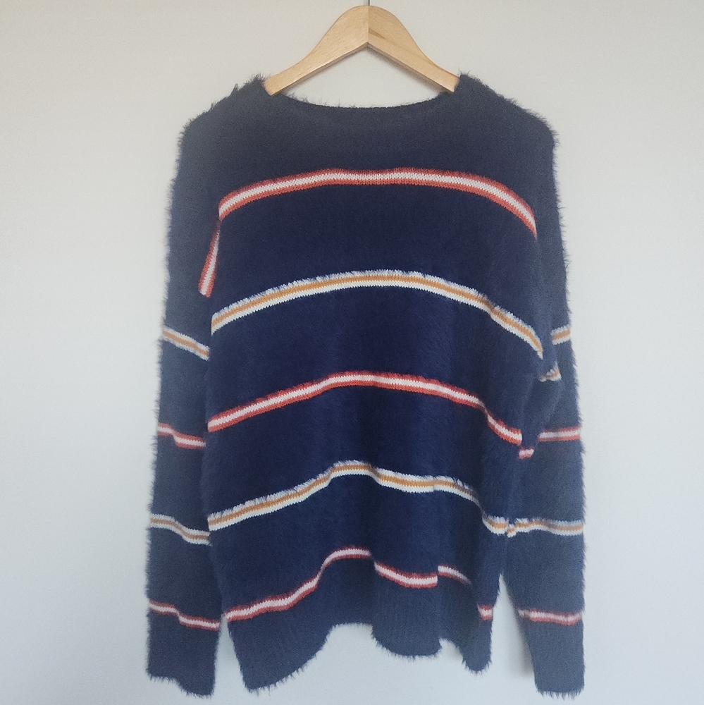 Forever 21 Fuzzy Striped Sweater